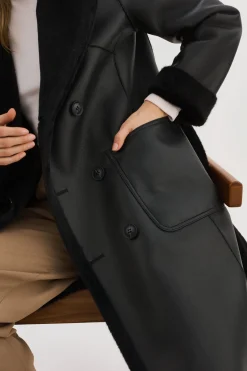 New LAMARQUE ABIGAIL | Faux Shearling Reversible Coat Black
