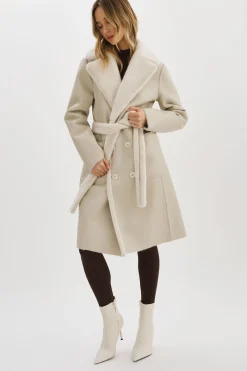 Flash Sale LAMARQUE ABIGAIL | Faux Shearling Reversible Coat IVORY