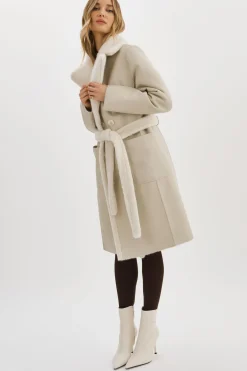 Flash Sale LAMARQUE ABIGAIL | Faux Shearling Reversible Coat IVORY