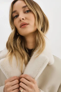 Flash Sale LAMARQUE ABIGAIL | Faux Shearling Reversible Coat IVORY