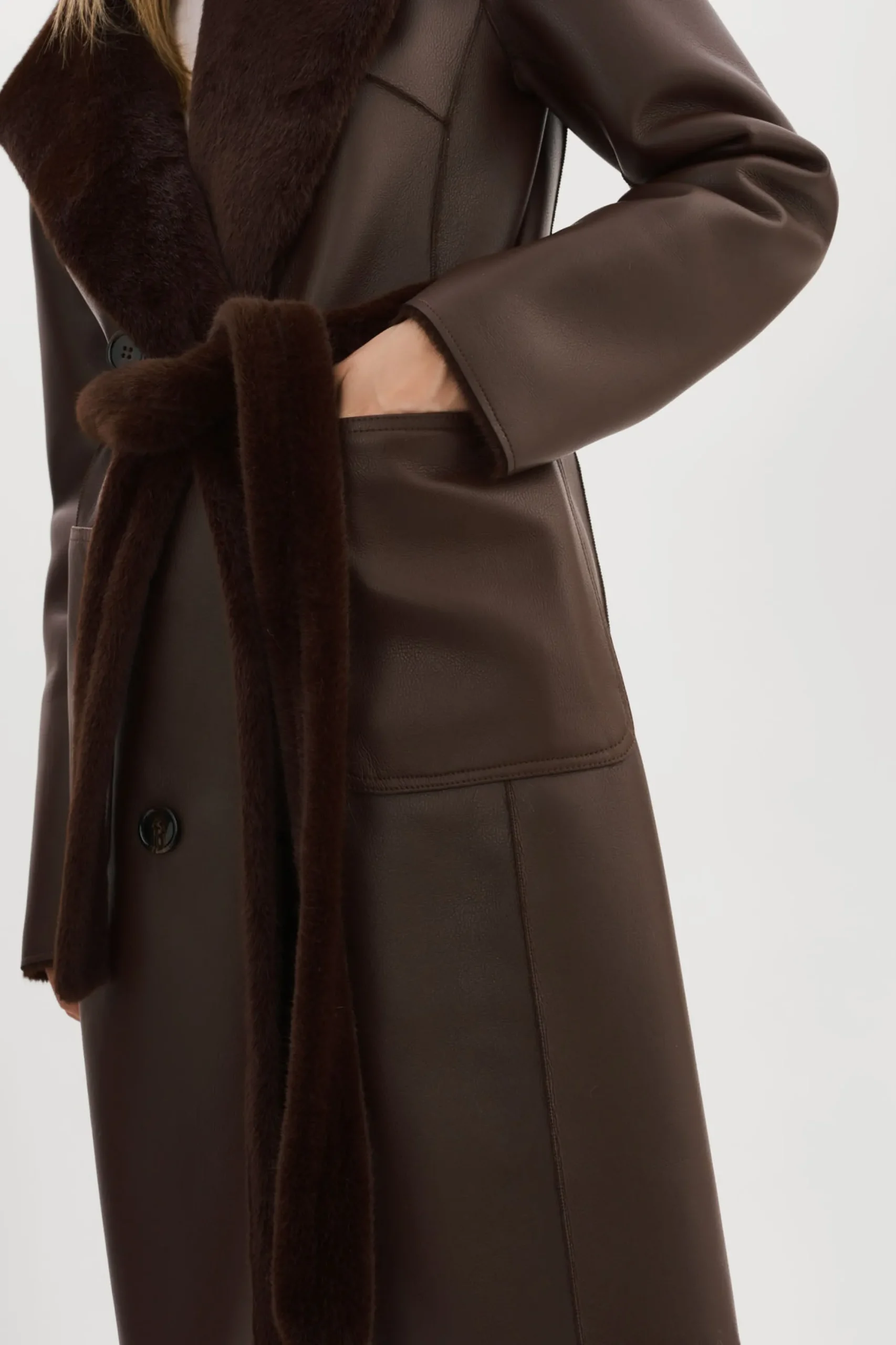 Flash Sale LAMARQUE ABIGAIL | Faux Shearling Reversible Coat MAHOGANY