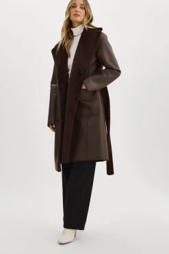 Flash Sale LAMARQUE ABIGAIL | Faux Shearling Reversible Coat MAHOGANY