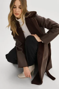 Flash Sale LAMARQUE ABIGAIL | Faux Shearling Reversible Coat MAHOGANY