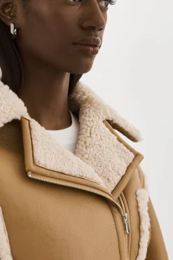 Best Sale LAMARQUE ADRINA | Faux Shearling Crop Jacket Biscuit