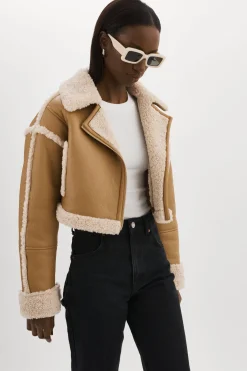 Best Sale LAMARQUE ADRINA | Faux Shearling Crop Jacket Biscuit