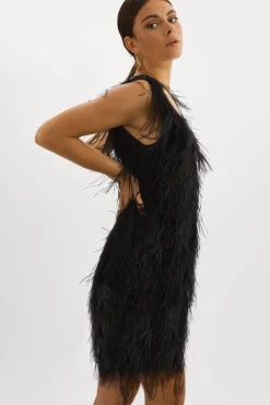 New LAMARQUE ALENA | Feather Dress Black