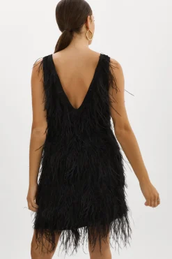 New LAMARQUE ALENA | Feather Dress Black