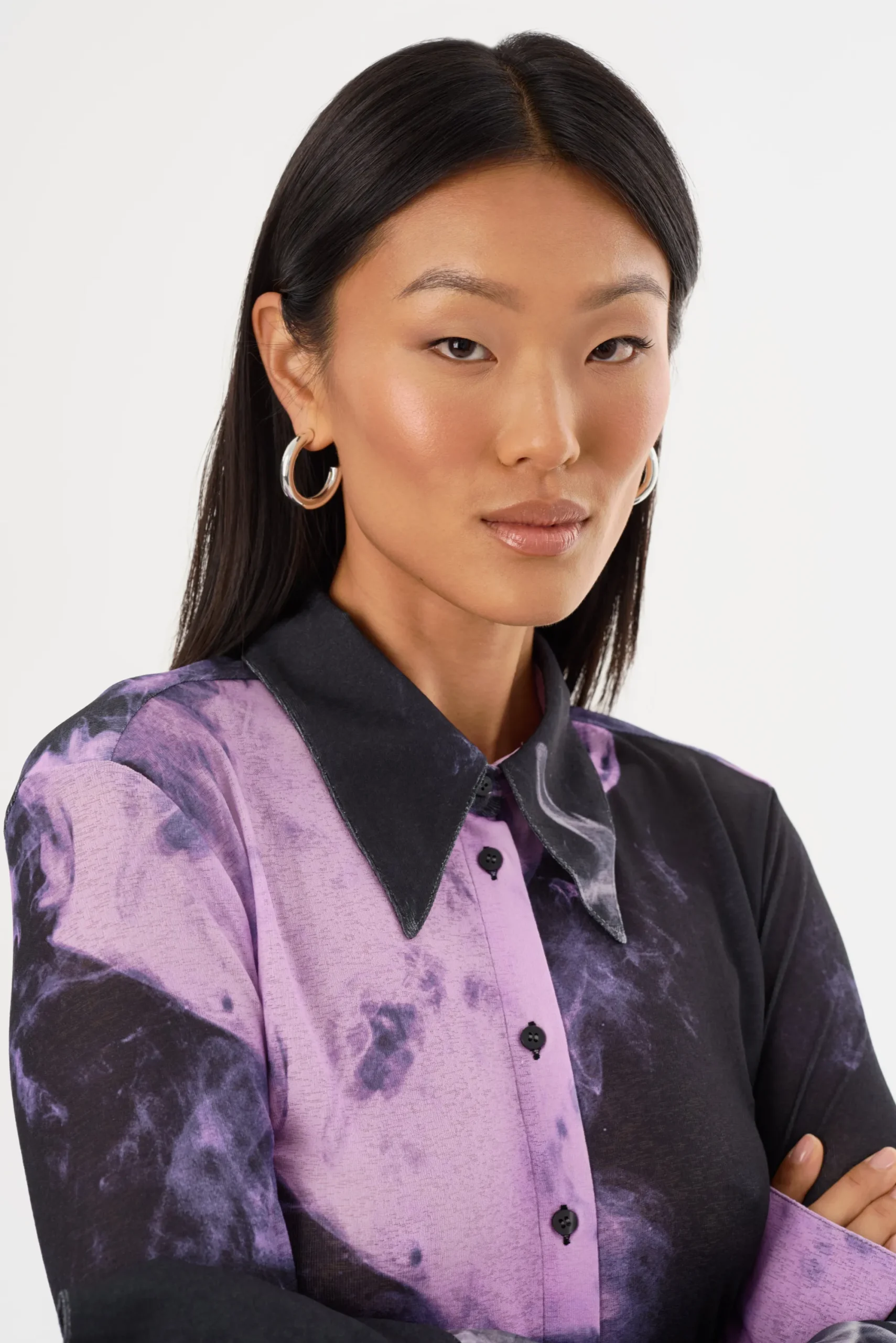 Flash Sale LAMARQUE ALZINA | Printed Long Sleeve Shirt Lavender Haze