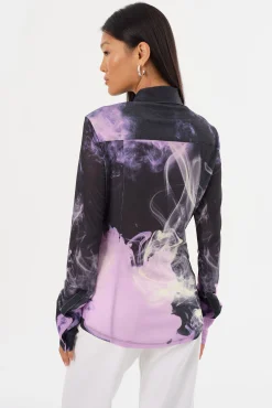 Flash Sale LAMARQUE ALZINA | Printed Long Sleeve Shirt Lavender Haze