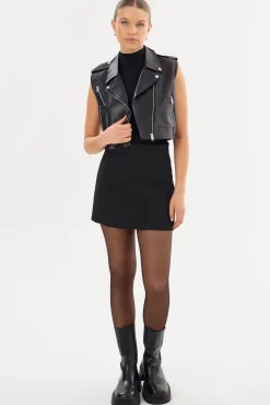 Cheap LAMARQUE AMALIA | Leather Biker Vest Black