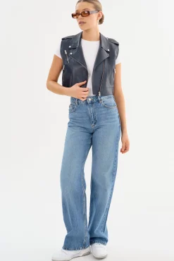 Best LAMARQUE AMALIA | Leather Biker Vest Navy