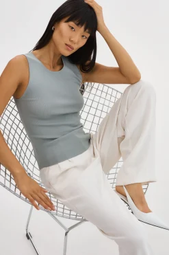 Best Sale LAMARQUE AMBRA | Rib Knit Tank Top Eucalyptus
