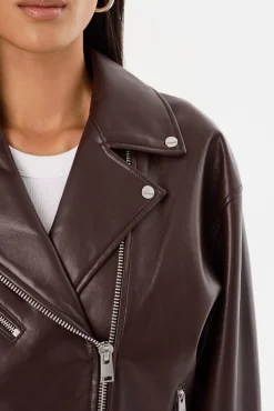 Discount LAMARQUE ANDRADE | Recycled Leather Biker Jacket Mahogany