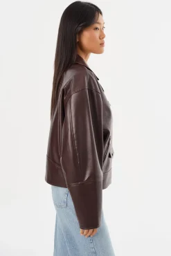 Discount LAMARQUE ANDRADE | Recycled Leather Biker Jacket Mahogany