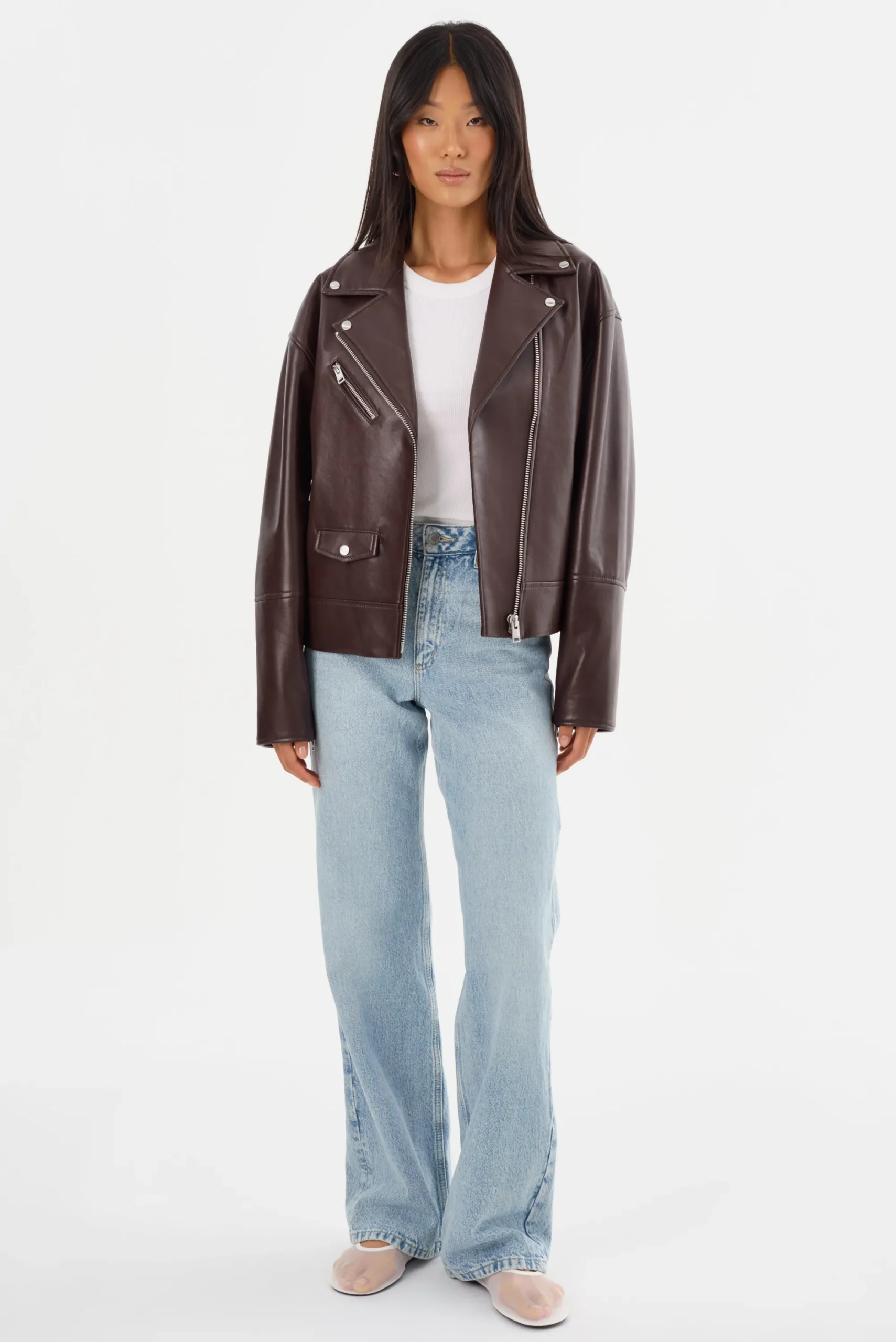 Discount LAMARQUE ANDRADE | Recycled Leather Biker Jacket Mahogany