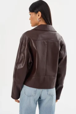 Discount LAMARQUE ANDRADE | Recycled Leather Biker Jacket Mahogany