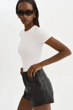 Cheap LAMARQUE ANIKA | Leather High-Waisted Shorts Black