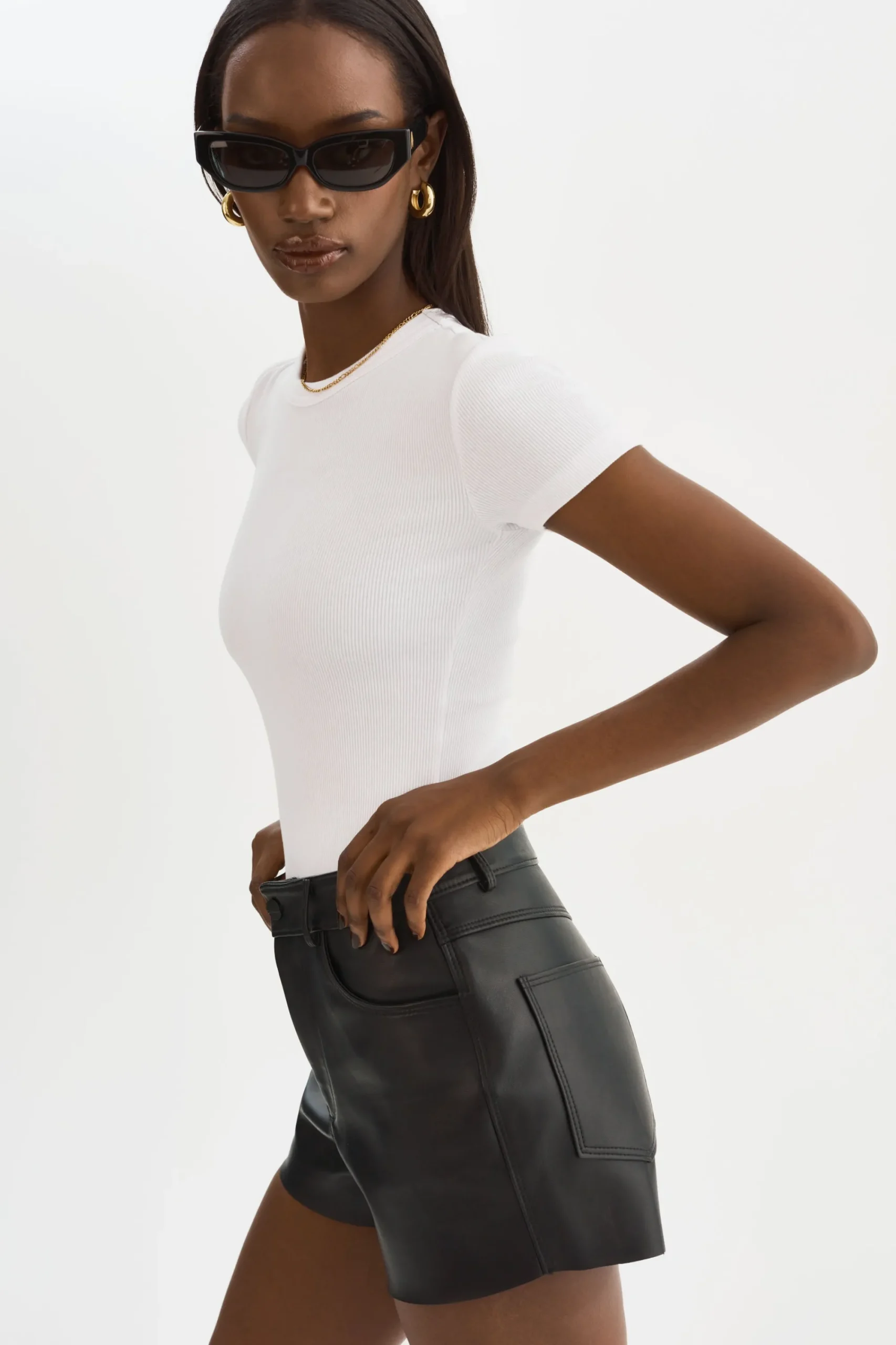 Cheap LAMARQUE ANIKA | Leather High-Waisted Shorts Black
