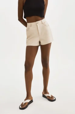 Flash Sale LAMARQUE ANIKA | Leather High-Waisted Shorts Bone