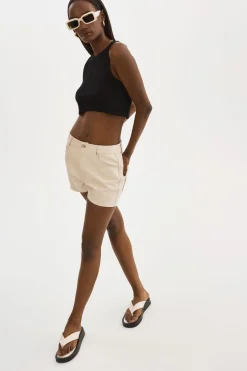 Flash Sale LAMARQUE ANIKA | Leather High-Waisted Shorts Bone