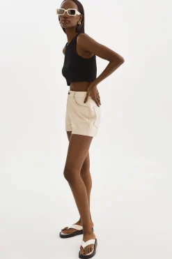 Flash Sale LAMARQUE ANIKA | Leather High-Waisted Shorts Bone