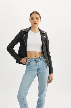 Clearance LAMARQUE ANNA | Leather Biker Jacket Black