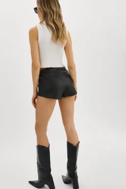 Clearance LAMARQUE ANNAISE | Leather Hot Shorts Black