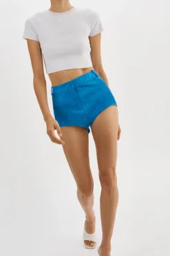 Sale LAMARQUE ANNAISE | Leather Hot Shorts Faded Jean