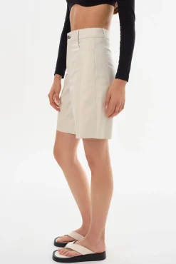 Shop LAMARQUE ARAE | Faux Leather Shorts Bone