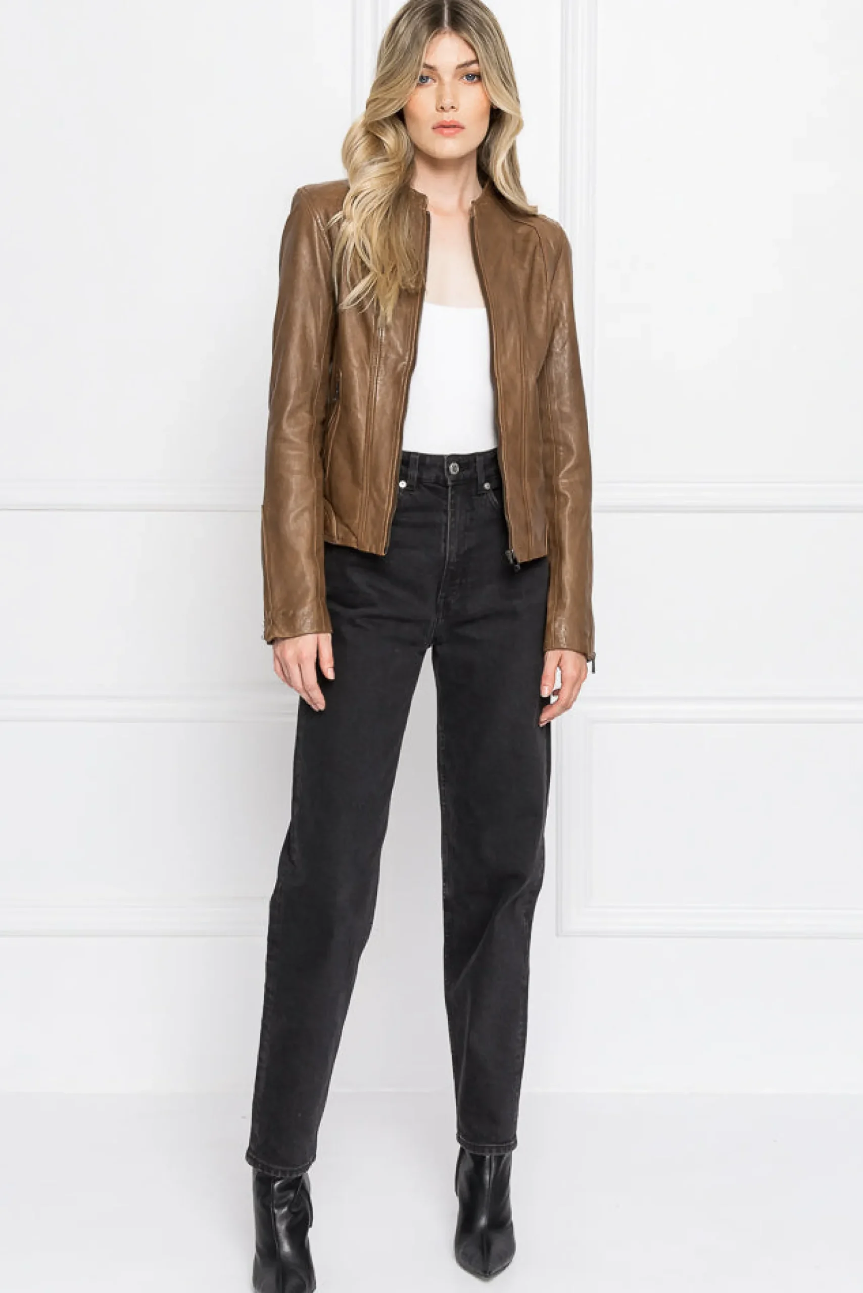 Outlet LAMARQUE ARLETTE | Leather Biker Jacket Rawhide