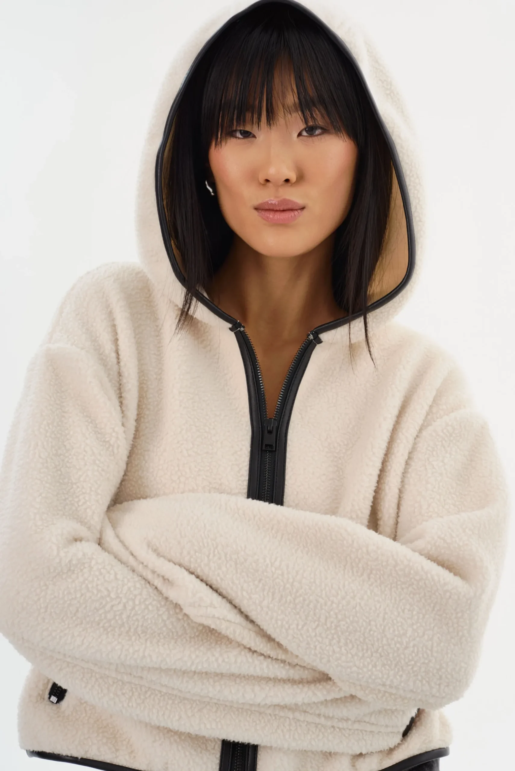 Store LAMARQUE ARLINA | Polar Fleece Zip-Up Hoodie Ivory