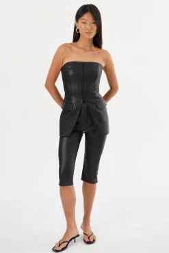 Cheap LAMARQUE AVANI | Faux Leather Bustier Top Black