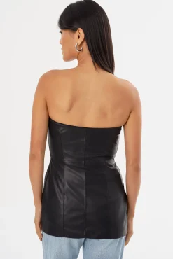 Cheap LAMARQUE AVANI | Faux Leather Bustier Top Black