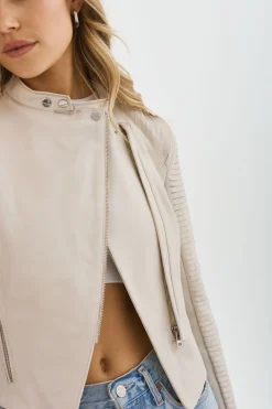 Clearance LAMARQUE AZRA | Leather Jacket Bone