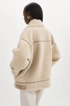Best Sale LAMARQUE BADU | Oversized Faux Shearling Jacket Beige
