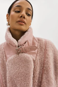 Outlet LAMARQUE BADU | Oversized Faux Shearling Jacket Light Pink