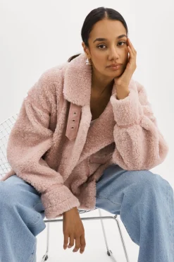Outlet LAMARQUE BADU | Oversized Faux Shearling Jacket Light Pink
