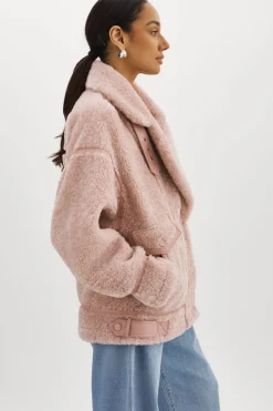 Outlet LAMARQUE BADU | Oversized Faux Shearling Jacket Light Pink