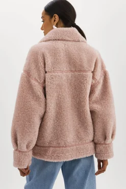 Outlet LAMARQUE BADU | Oversized Faux Shearling Jacket Light Pink