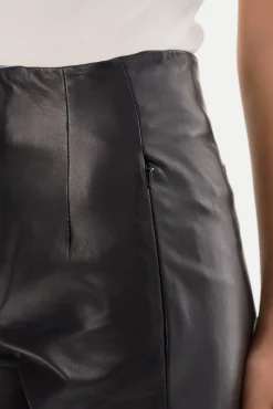 Clearance LAMARQUE BERNICE | High-Waisted Leather Shorts Black