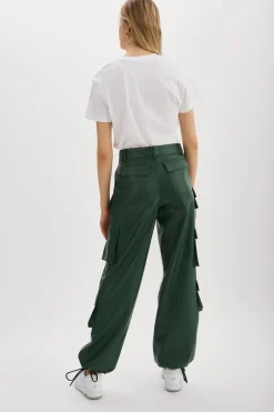 Shop LAMARQUE BOBBI | Faux Leather Cargo Pants Alpine Green
