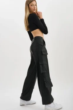 Clearance LAMARQUE BOBBI | Faux Leather Cargo Pants Black