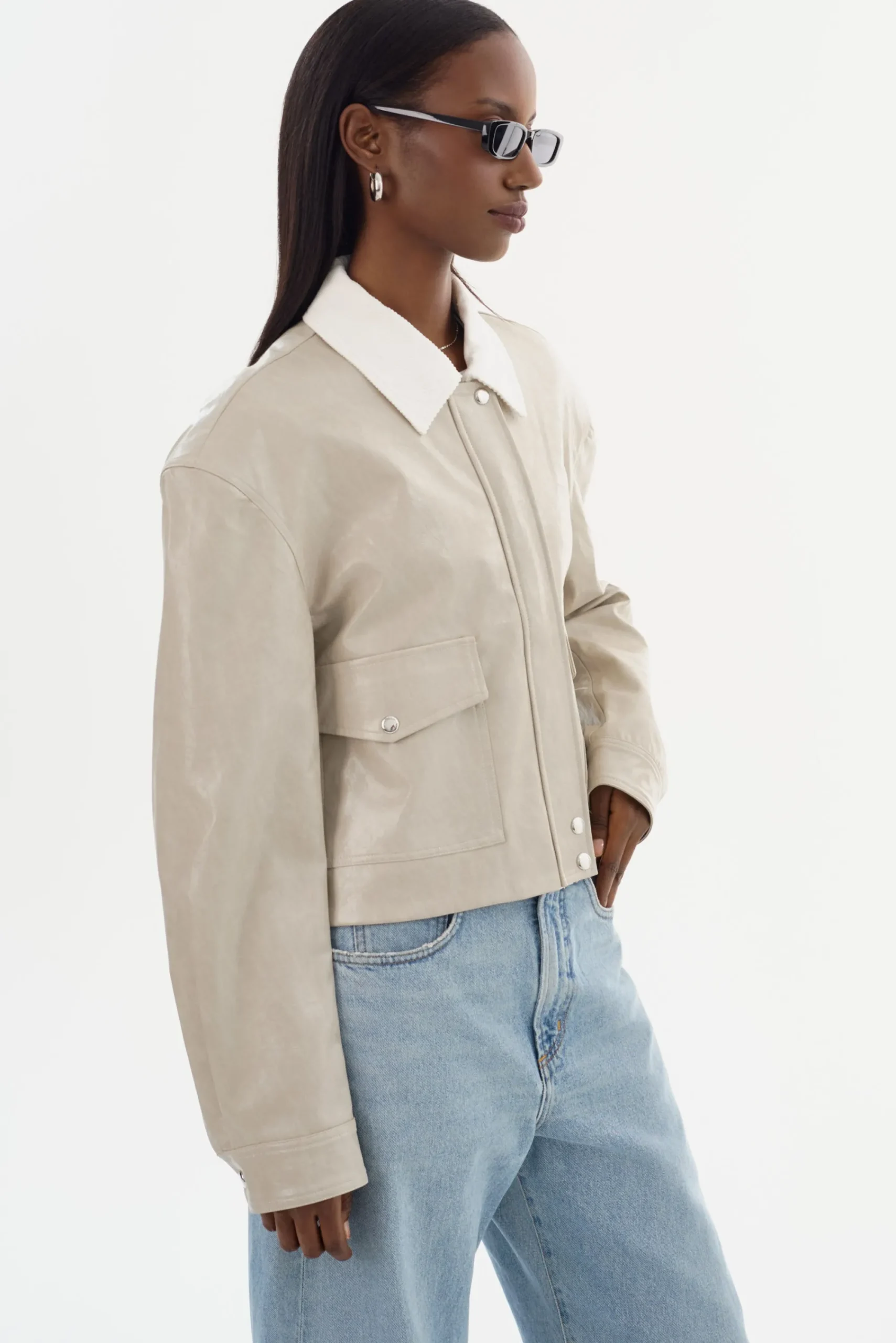 Outlet LAMARQUE BRAYLIN | Faux Leather Jacket Clay