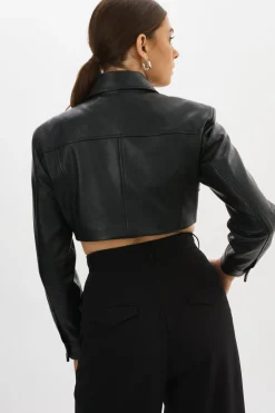 Fashion LAMARQUE BRIELLE | Cropped Leather Jacket Black