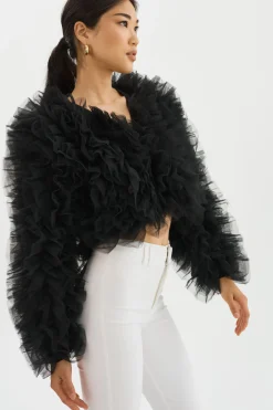 Discount LAMARQUE BRITNY | Ruffle Tulle Jacket Black