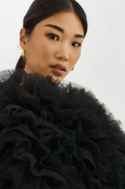 Discount LAMARQUE BRITNY | Ruffle Tulle Jacket Black