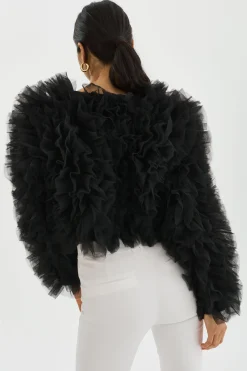 Discount LAMARQUE BRITNY | Ruffle Tulle Jacket Black