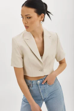Fashion LAMARQUE CALATEA | Short Sleeve Blazer BONE
