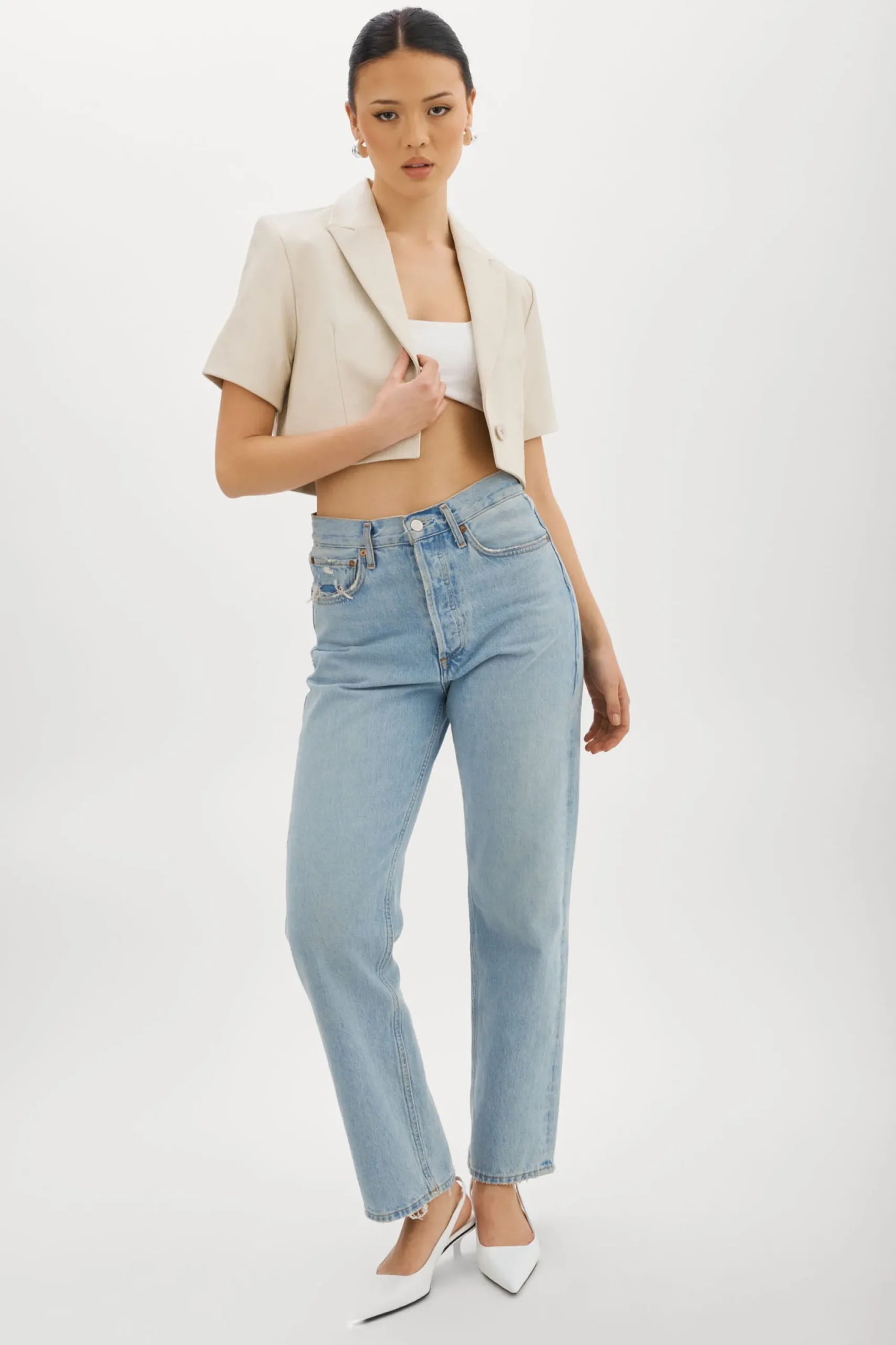 Fashion LAMARQUE CALATEA | Short Sleeve Blazer BONE