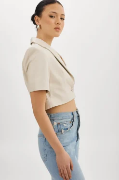 Fashion LAMARQUE CALATEA | Short Sleeve Blazer BONE